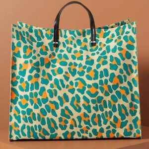 NWT Clare V. Simple Cheetah Animal Leopard print Tote Bag Neon Cat | Brand new